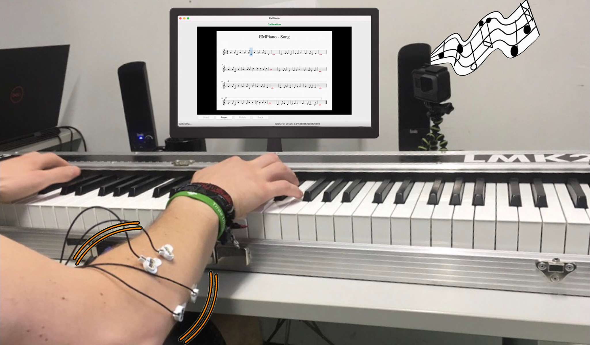 EMPiano: Electromyographic Pitch Control on the Piano Keyboard