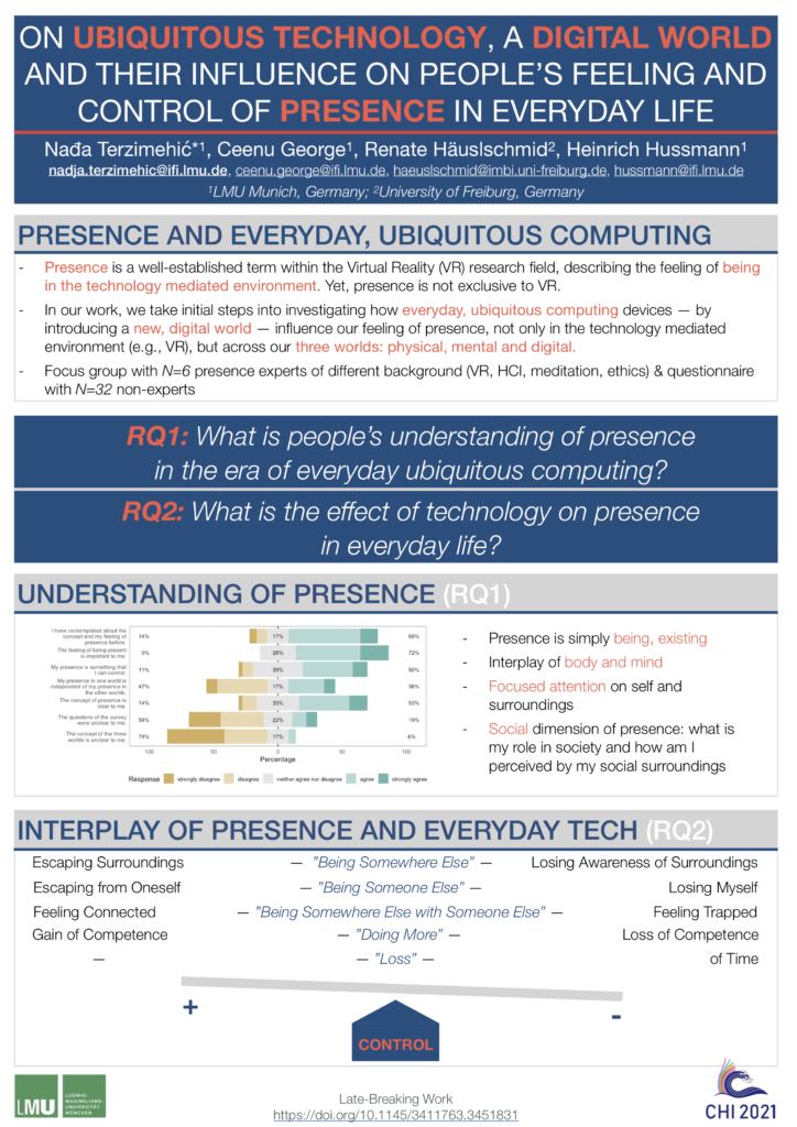 On Ubiquitous Technology, a Digital World and their Influence on People's Feeling and Control of Presence in Everyday Life