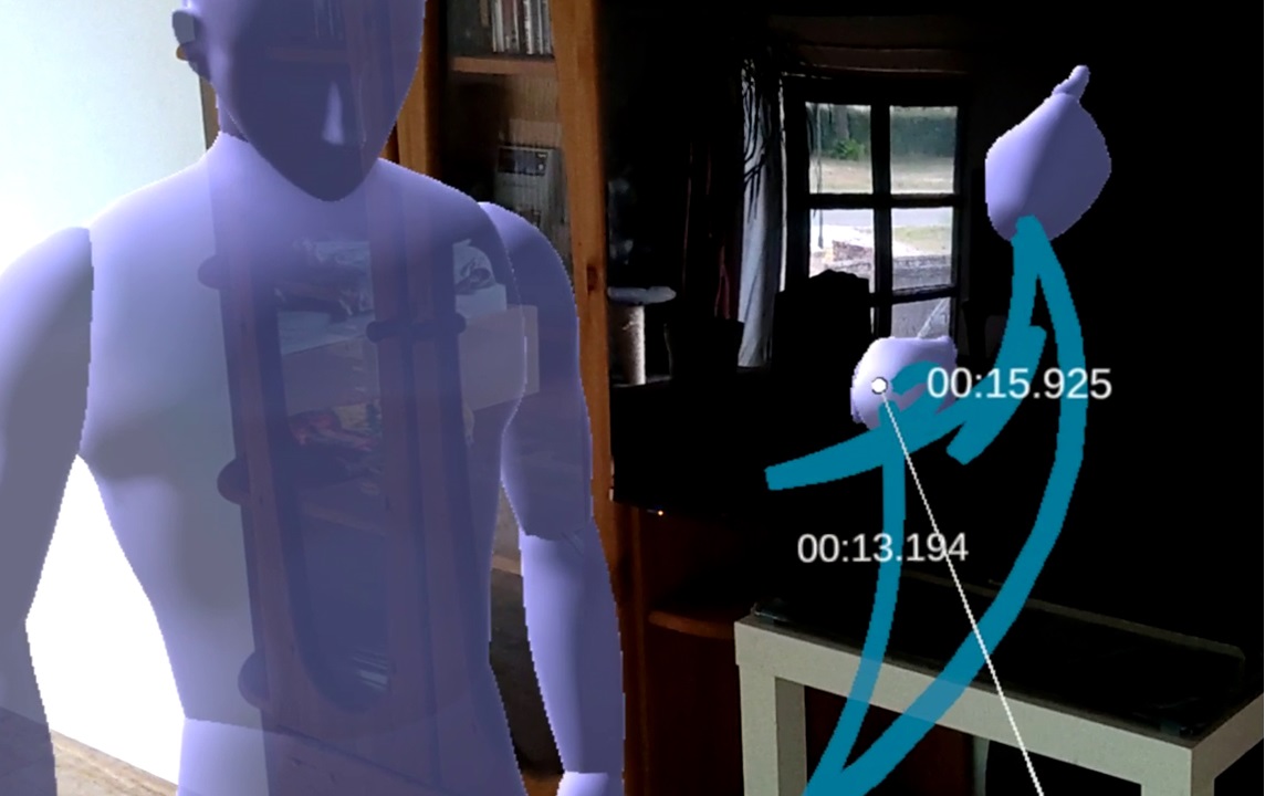 AvatAR: An Immersive Analysis Environment for Human Motion Data Combining Interactive 3D Avatars and Trajectories