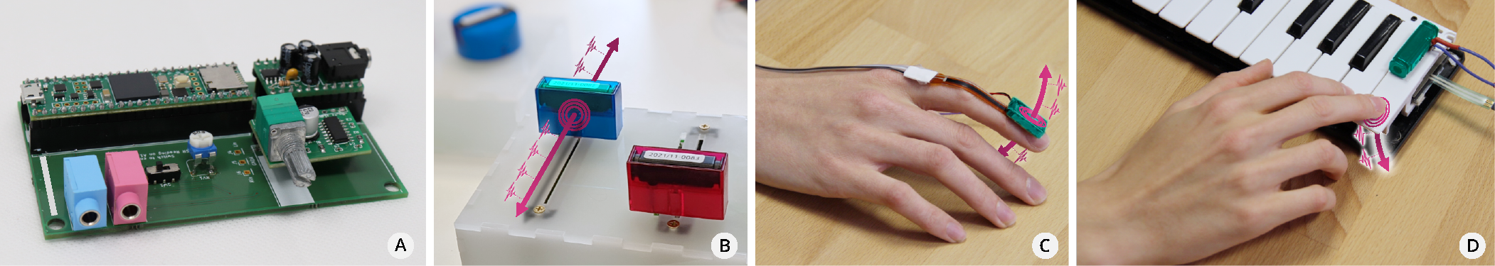Haptic Servos: Self-Contained Vibrotactile Rendering System for Creating or Augmenting Material Experiences